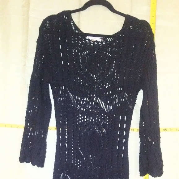 Black Crochet Lace Midi Dress, size M, by s/i/o/n/i - Picture 5 of 7